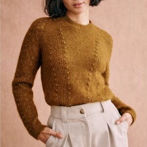 SEZANE COME JUMPER BROWN GOLD SIZE S